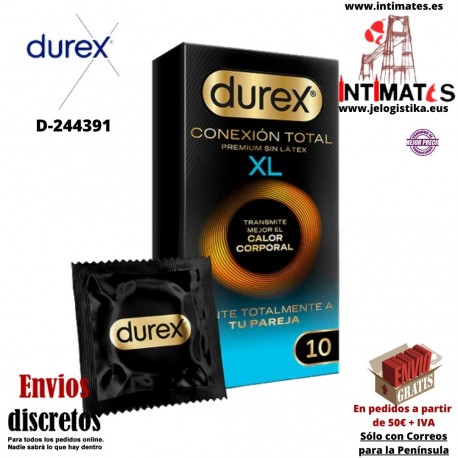 Conexión Total XL · Preservativos ultra finos con forma clásica - 10u · Durex