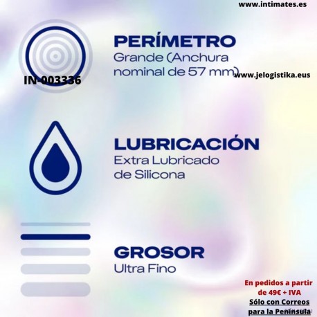 Invisible XL · Preservativos para maximizar las sensaciones - 10u · Durex