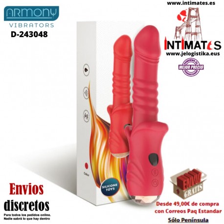 Dildo vibrador con movimiento de empuje · Armony