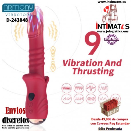 Dildo vibrador con movimiento de empuje · Armony
