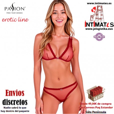 Belissana ·  Conjunto de sujetador y tanga burdeos · Passion
