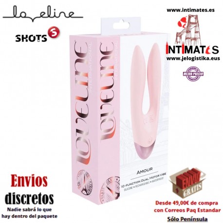 Amour · Vibrador de silicona recargable con doble motor · Loveline