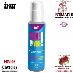 Slide & Vibe · Lubricante Íntimo besable con sabor a mora · Intt
