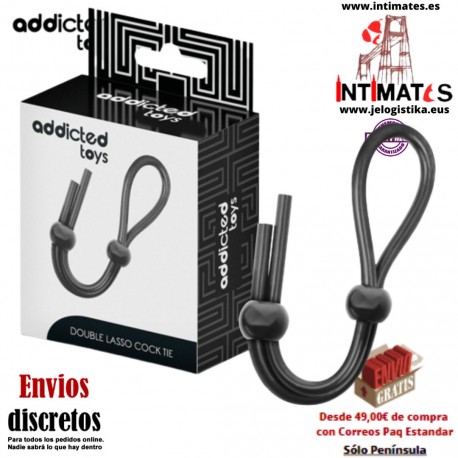 Double Lasso Cock Tie  · Anillo ajustable para el pene · Addicted toys