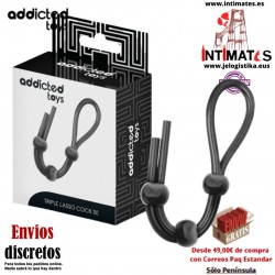 Triple Lasso Cock Tie  · Anillo ajustable para el pene · Addicted toys