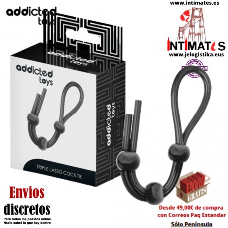 Triple Lasso Cock Tie  · Anillo ajustable para el pene · Addicted toys