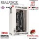 Vibrating Realistic Cock - 8" - With Scrotum - Black · RealRock
