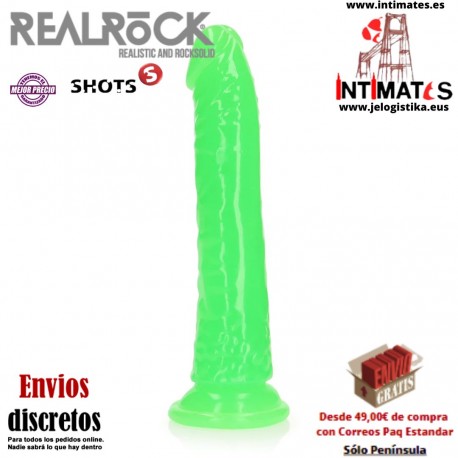 Glow in the Dark 7" · Consolador delgado y realista con ventosa · RealRock