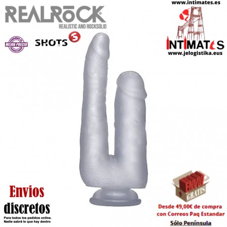 9" Realistic Double Cock · Consolador doble transpsrente 230mm · RealRock