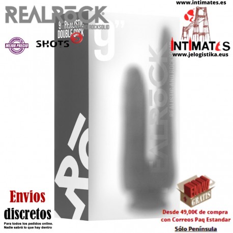 9" Realistic Double Cock · Consolador doble transpsrente 230mm · RealRock