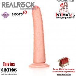 Slim Dildo 8" · Consolador delgado y realista con ventosa · RealRock