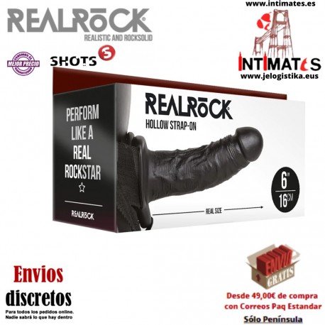 Hollow Strap-On · Arnes com dildo hueco - 155 mm · RealRock