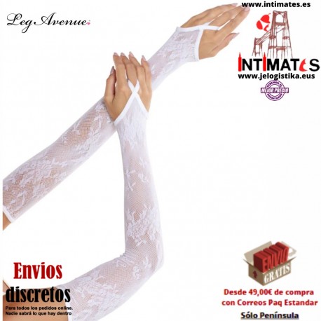 Floral lace arm warmer gloves · Calentadores de brazos extralargos tipo guantelete de red floral · Leg Avenue
