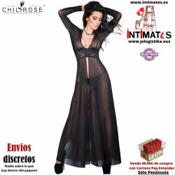 CR-4136 · Peignoir negro con tanga · Chilirose