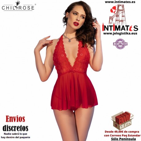 CR-4720· Babydoll rojo con diseño elegante y sensual · Chilirose