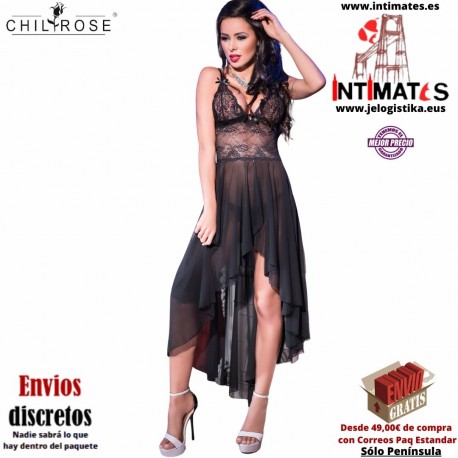 CR-4162 · Babydoll largo y tanga · Chilirose