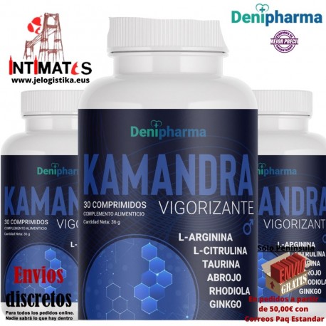 Kamandra 90 cap. · Elimina los problemas de erección · Denipharma