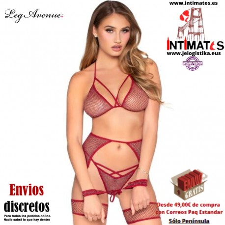 Conjunto rojo de 4 piezas · Leg Avenue