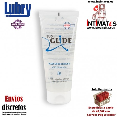 Just Glide Water · Lubricante a base de agua 200ml · Lubry