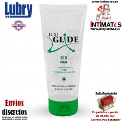 Just Glide BIO Anal · Lubricante orgánico a base de agua 50ml · Lubry