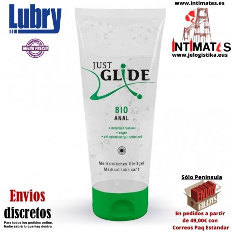 Just Glide BIO Anal · Lubricante orgánico a base de agua 50ml · Lubry