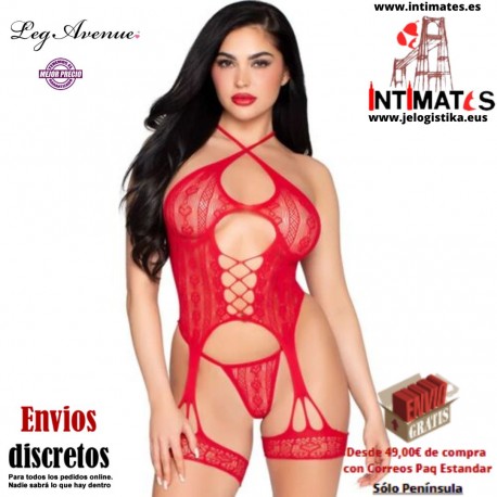 Body de red con liguero y tanga · Leg Avenue