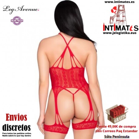Body de red con liguero y tanga · Leg Avenue