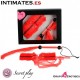 Látigo Negro + Esposas Rojo Satén ·Set 2 Pzs · Secret Play