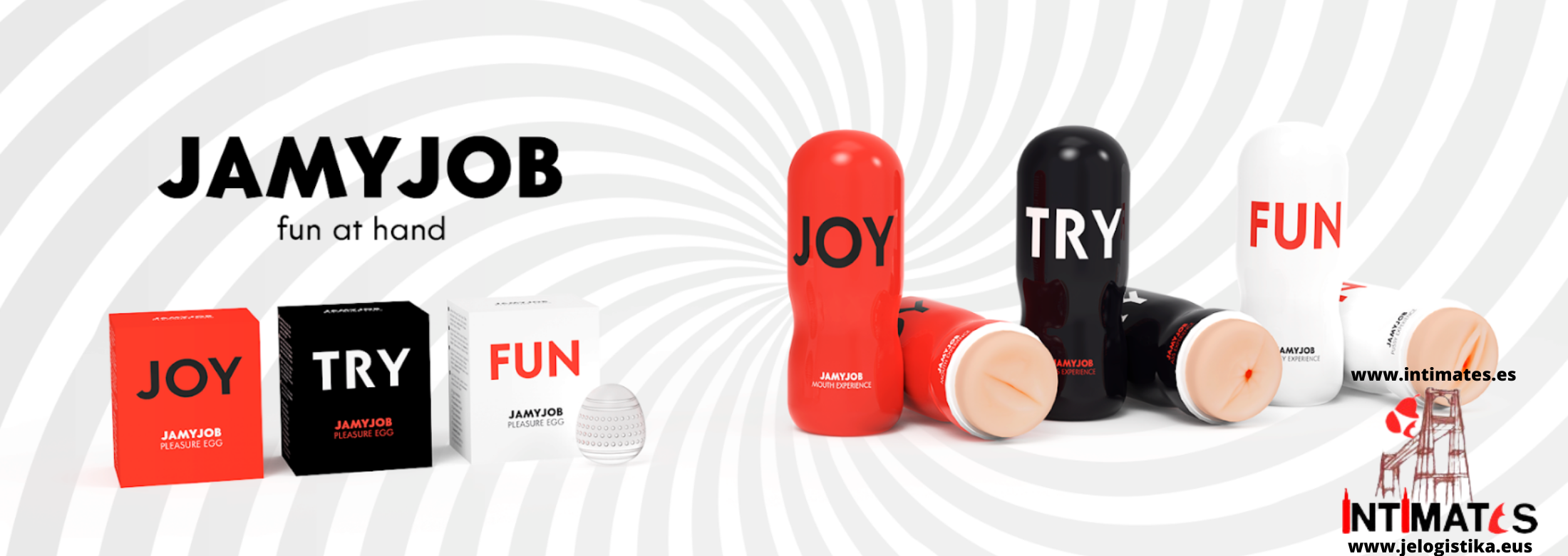 Jamyjob Toys presenta masturbadores perfectos para utilizarlos solo, en pareja o llevarlos contigo a cualquier lugar, que puedes adquirir en intimates.es "Tu Personal Shopper Erótico Online"